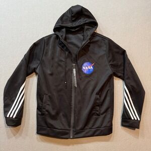 NASA Black Zip Up Hoodie Sweatshirt Jacket Unisex Men Medium Women Large